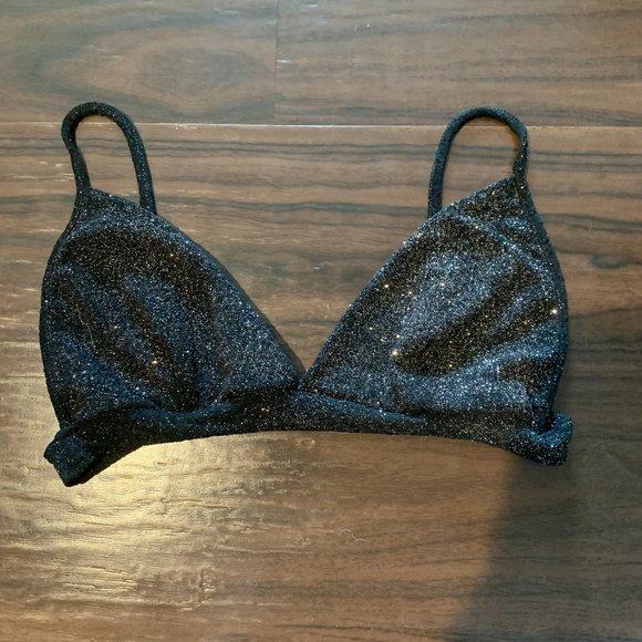 Black Glitter Bikini/ Going out triangle top - Picture 1 of 1